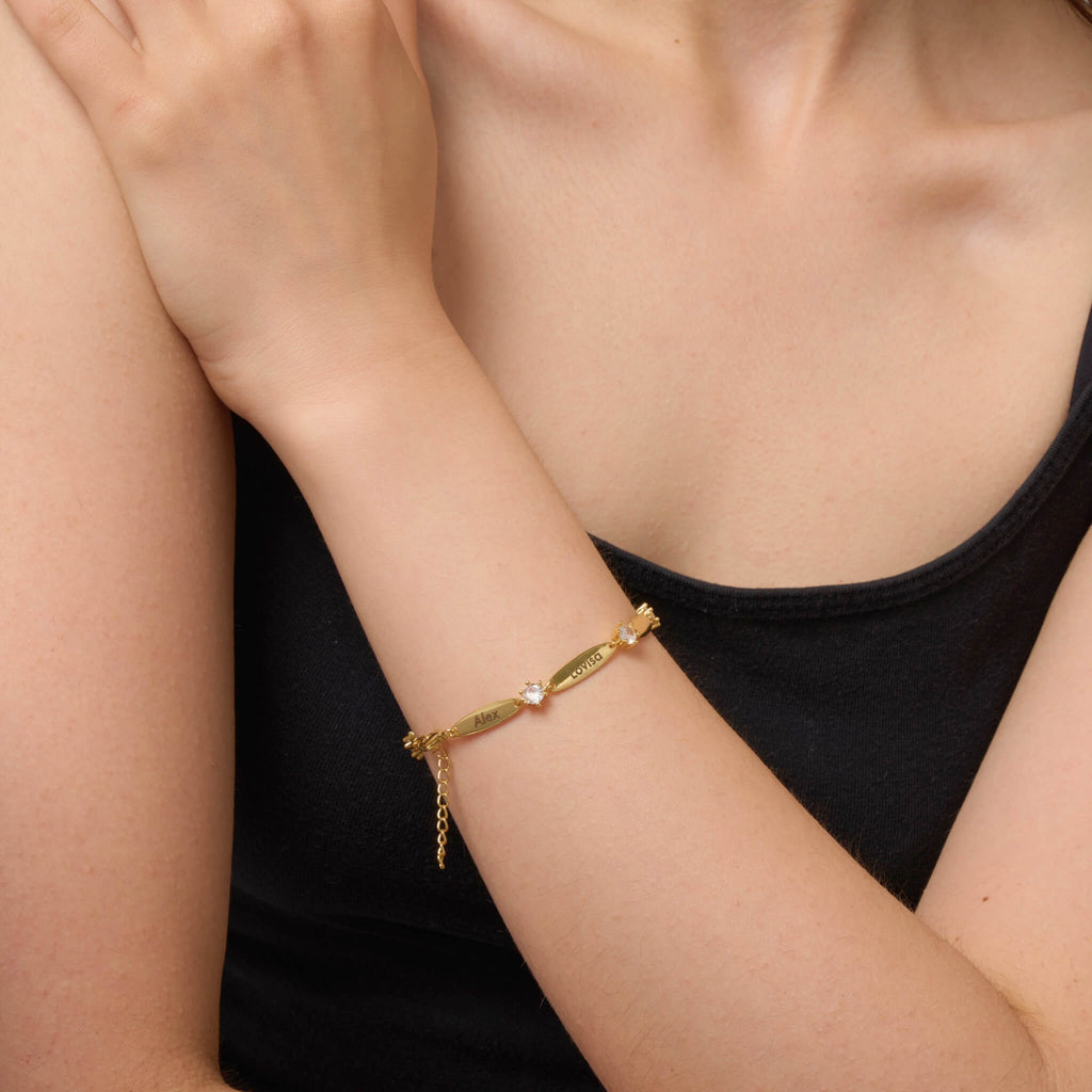 Personalisiertes Stab Armband mit Kristallen