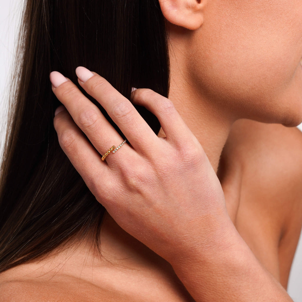 Perlen- & Kristall Ring