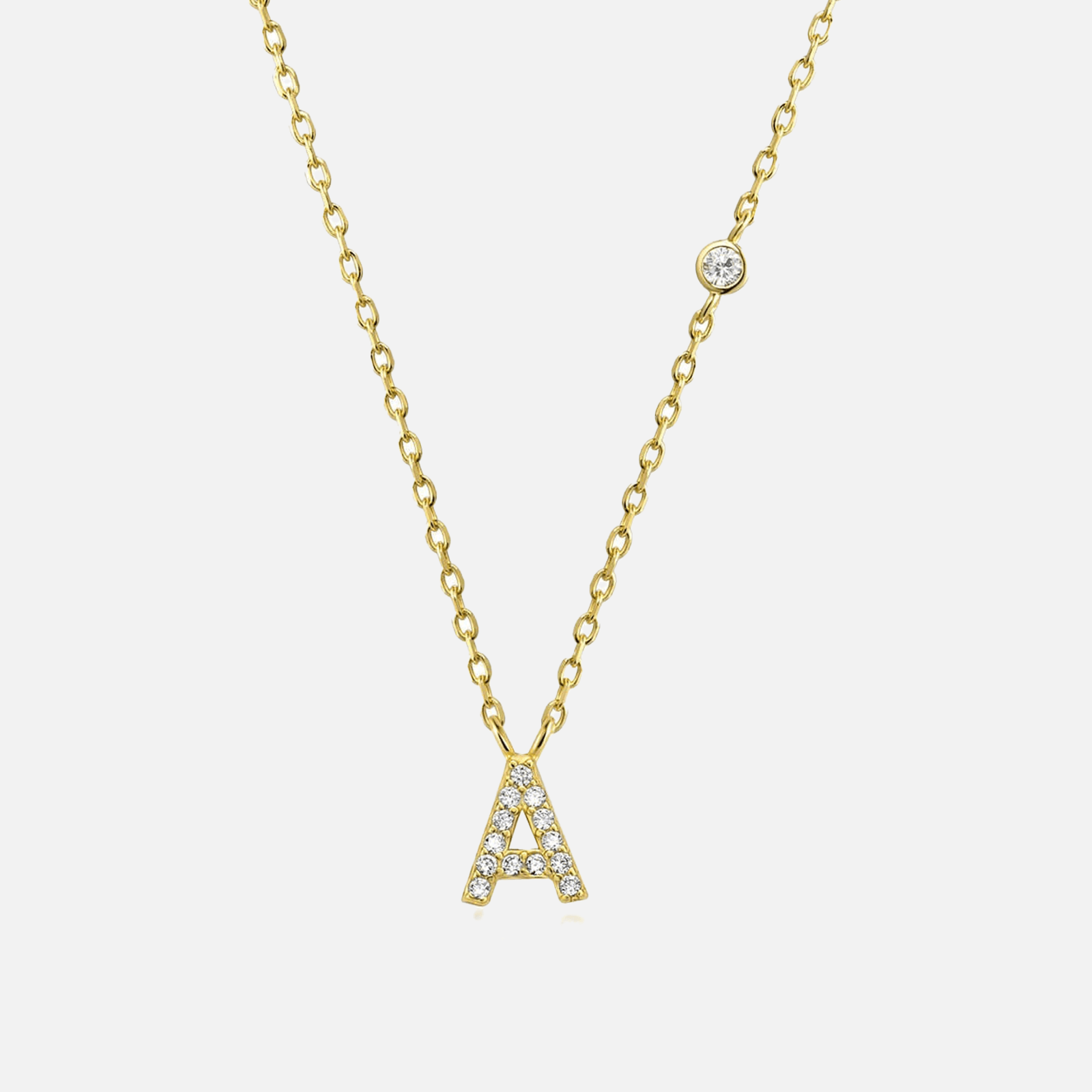 Buchstaben-Halskette mit Stein