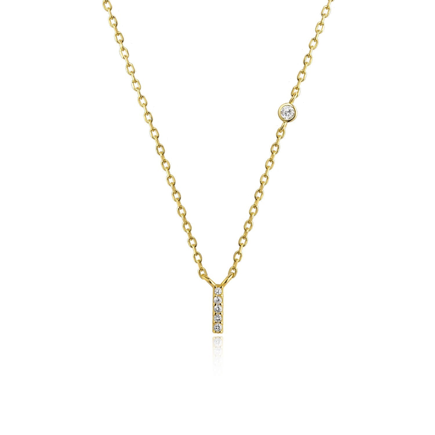 Buchstaben-Halskette mit Stein