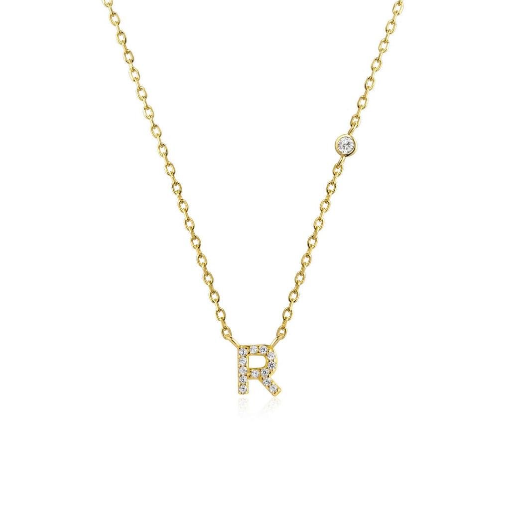 Buchstaben-Halskette mit Stein