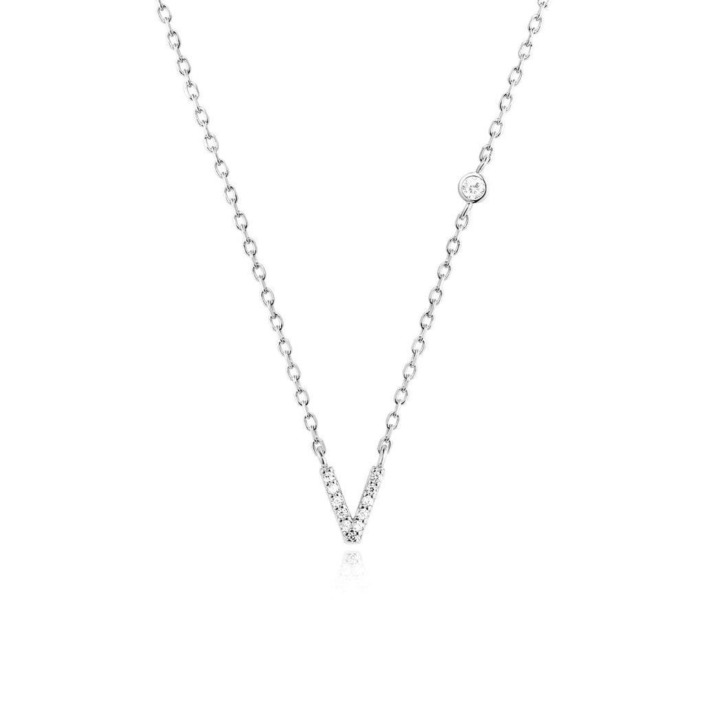 Buchstaben-Halskette mit Stein